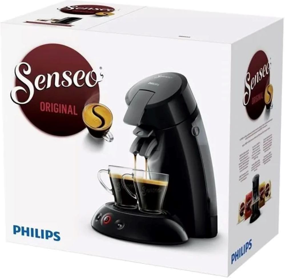 Philips Senseo Original Coffee Pod Machine with Crema Plus Technology, Coffee Boost Technology, Fast and Easy, Fuller and Richer Taste 1450 W, 0.7 Litre, Black (HD6553/67)