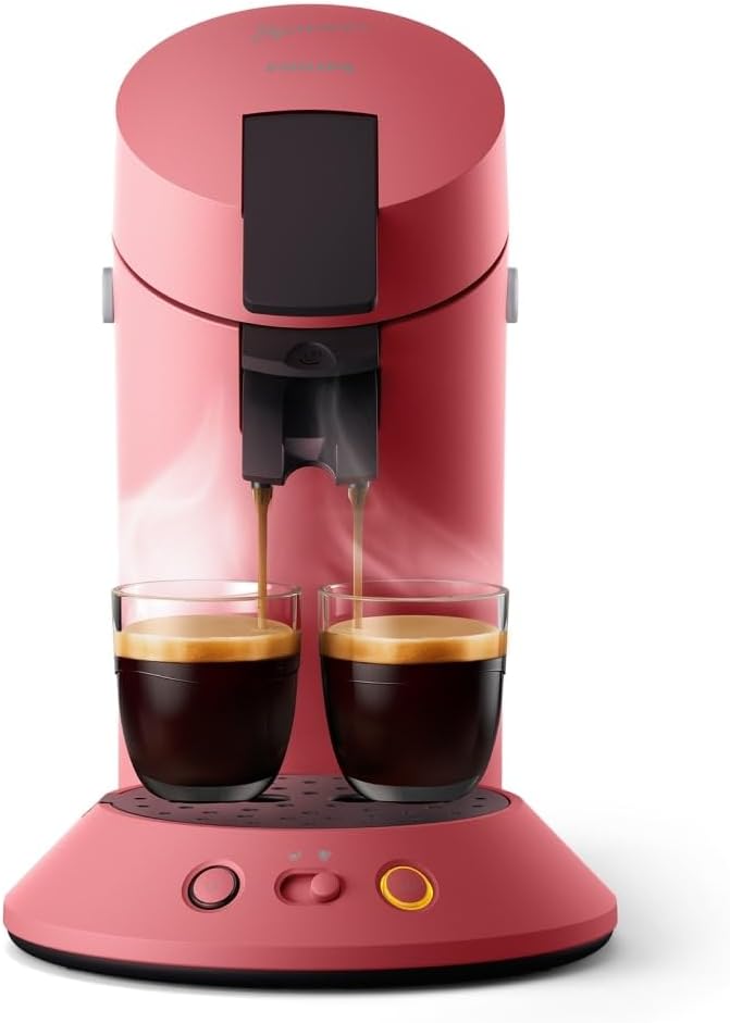 Senseo Original Plus Pod Coffee Machine, Coffee Strength Selection, Coffee Boost Technology, Recycled Plastic, Soft Red (CSA210/35)