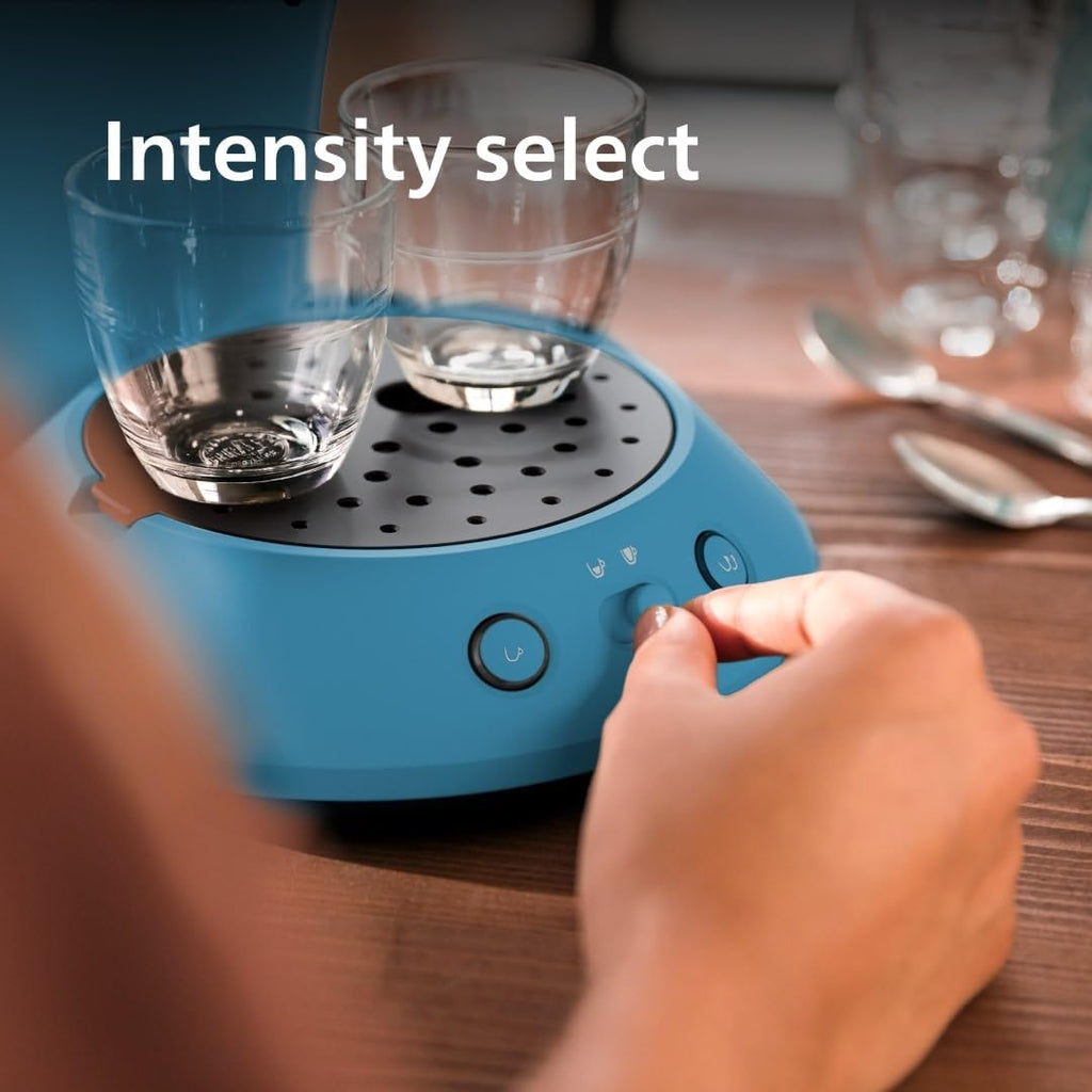 Senseo Original Plus Pod Coffee Machine, Coffee Strength Selection, Coffee Boost Technology, Recycled Plastic, Blue Pavone (CSA210/00)