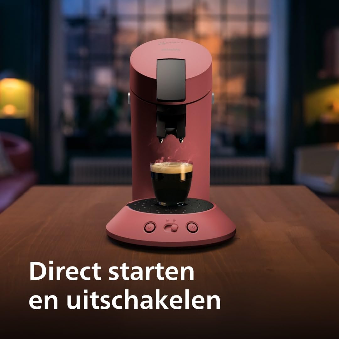 Senseo Original Plus Pod Coffee Machine, Coffee Strength Selection, Coffee Boost Technology, Recycled Plastic, Soft Red (CSA210/35)