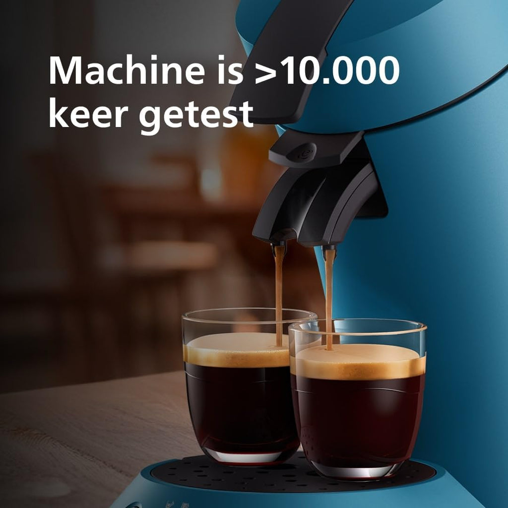 Senseo Original Plus Pod Coffee Machine, Coffee Strength Selection, Coffee Boost Technology, Recycled Plastic, Blue Pavone (CSA210/00)