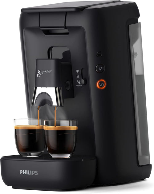 Philips Senseo Maestro Pod Coffee Machine, 1.2 Liter Water Reservoir, Coffee Strength Selection and Memo Function, Green Product, Colour: Black