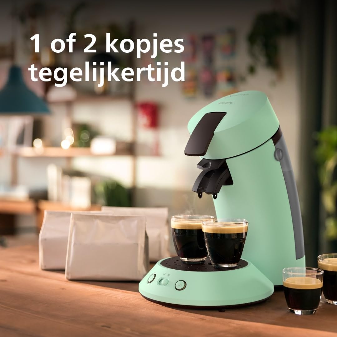 Senseo Original Plus Pod Coffee Machine, Coffee Strength Selection, Coffee Boost Technology, Recycled Plastic, Desert Green (CSA210/80)