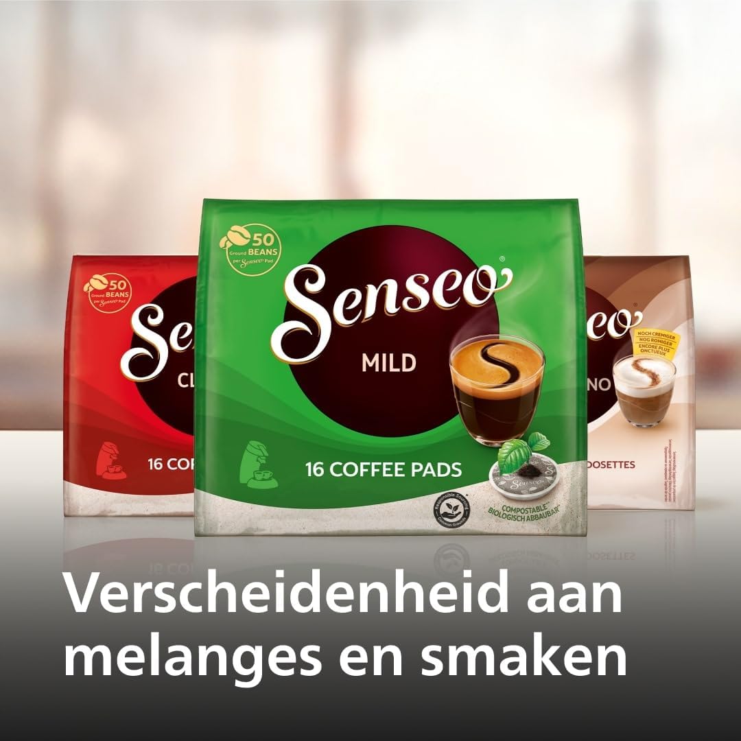 Senseo Original Plus Pod Coffee Machine, Coffee Strength Selection, Coffee Boost Technology, Recycled Plastic, Blue Pavone (CSA210/00)