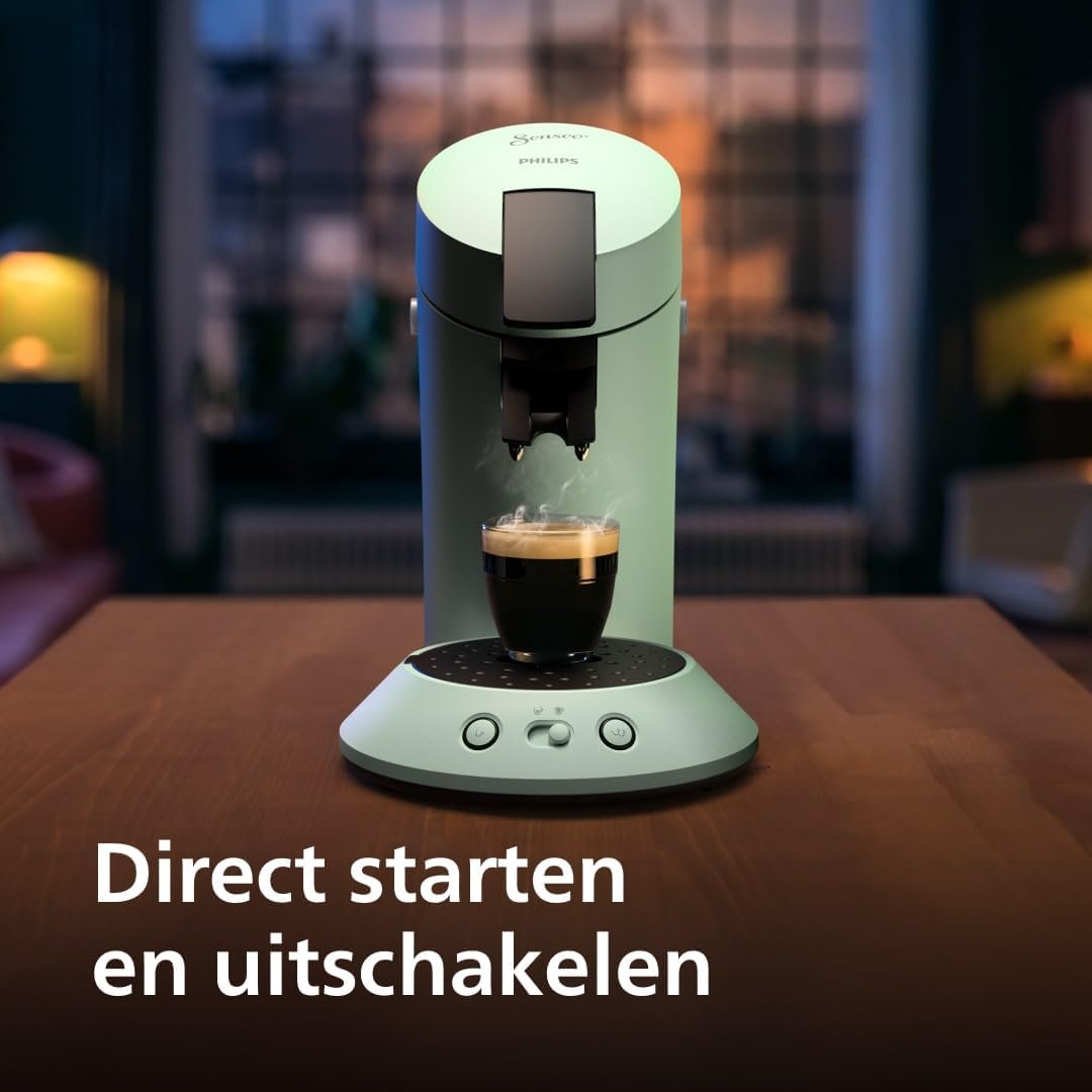 Senseo Original Plus Pod Coffee Machine, Coffee Strength Selection, Coffee Boost Technology, Recycled Plastic, Desert Green (CSA210/80)