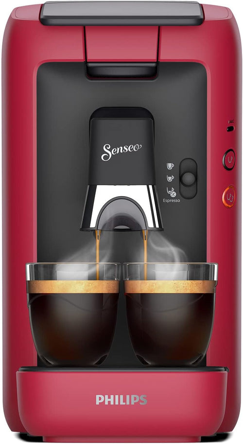 Philips CSA260/90 Senseo Maestro Pod Coffee Machine, 1.2 Liter Water Reservoir, Coffee Strength Selection and Memo Function, Green Product, Colour: Red