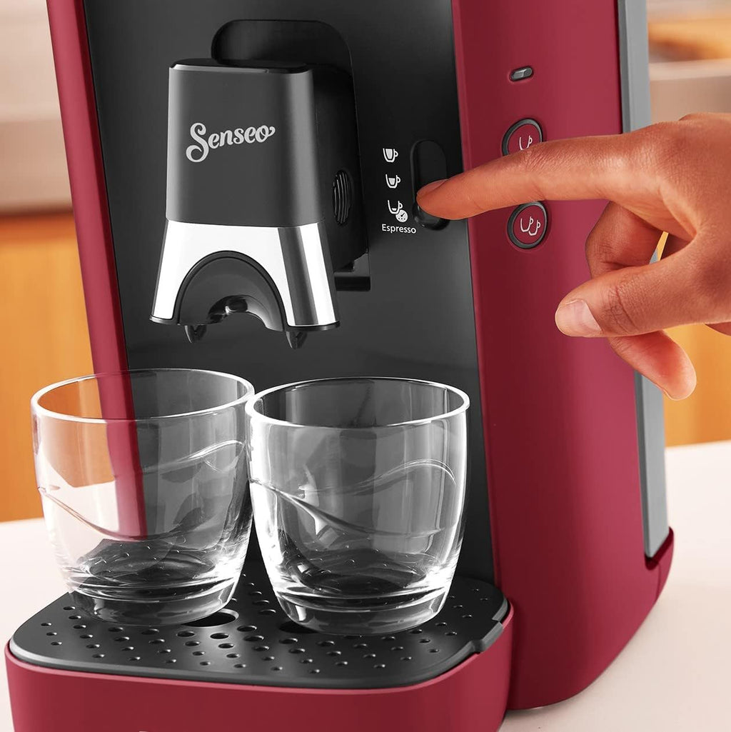 Philips CSA260/90 Senseo Maestro Pod Coffee Machine, 1.2 Liter Water Reservoir, Coffee Strength Selection and Memo Function, Green Product, Colour: Red