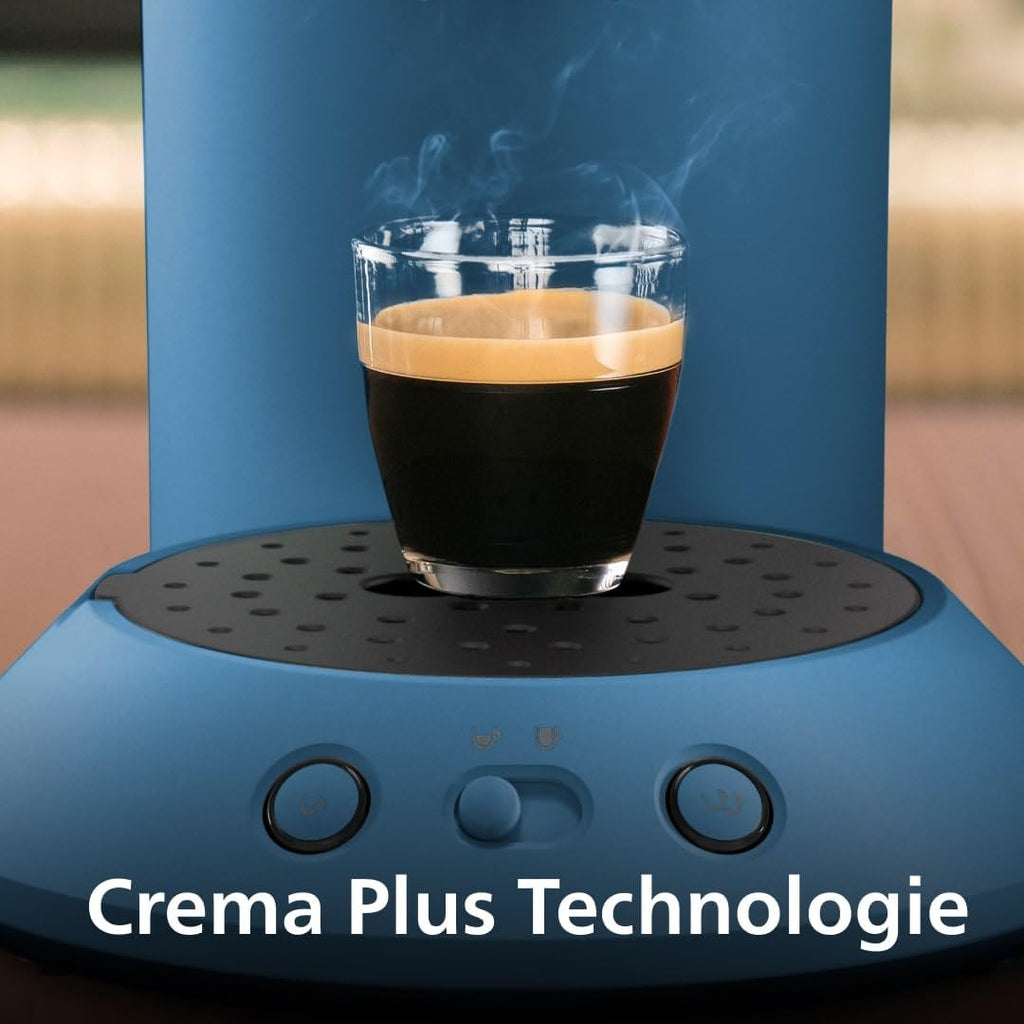 Senseo Original Plus Pod Coffee Machine, Coffee Strength Selection, Coffee Boost Technology, Recycled Plastic, Blue Pavone (CSA210/00)