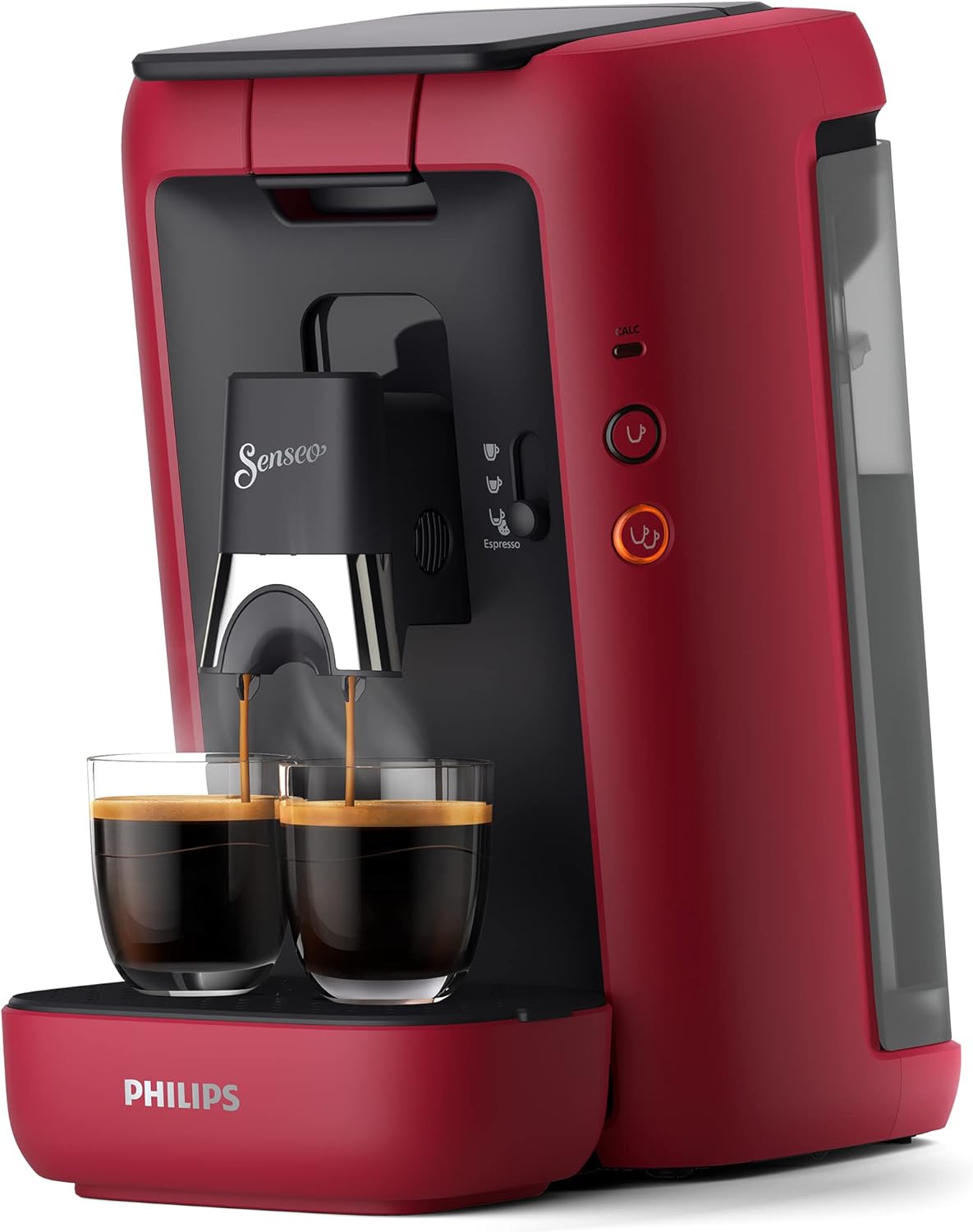 Philips CSA260/90 Senseo Maestro Pod Coffee Machine, 1.2 Liter Water Reservoir, Coffee Strength Selection and Memo Function, Green Product, Colour: Red
