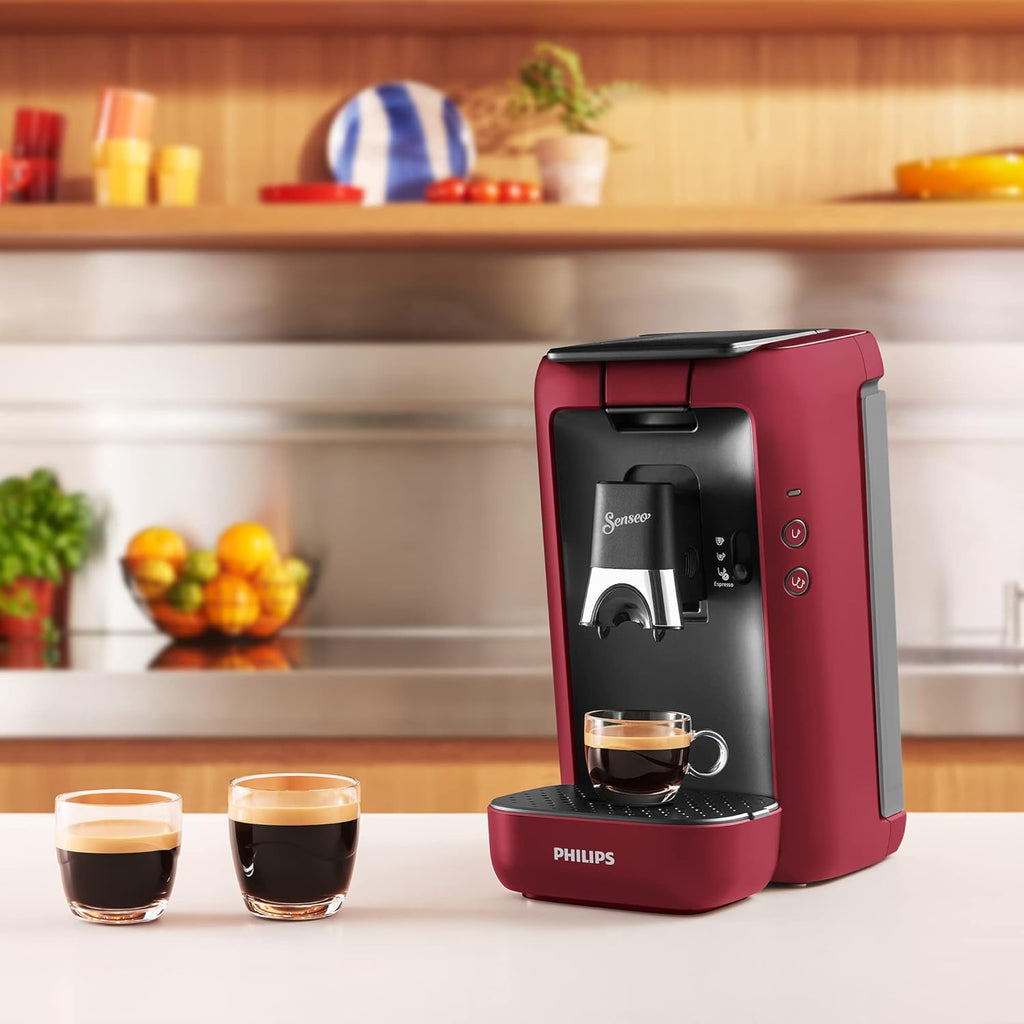 Philips CSA260/90 Senseo Maestro Pod Coffee Machine, 1.2 Liter Water Reservoir, Coffee Strength Selection and Memo Function, Green Product, Colour: Red